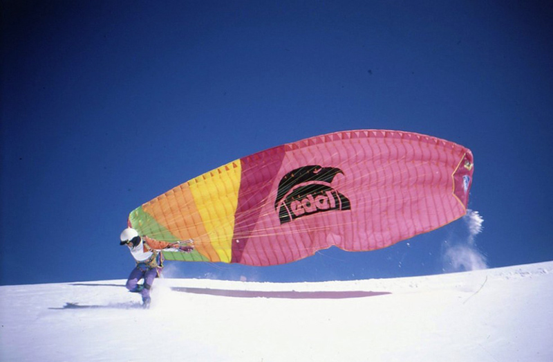 Parapente 1991 Edel ZX décollage des Grands Montets